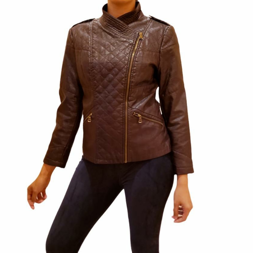 Guess Los Angeles Women's Brown Leather Jacket